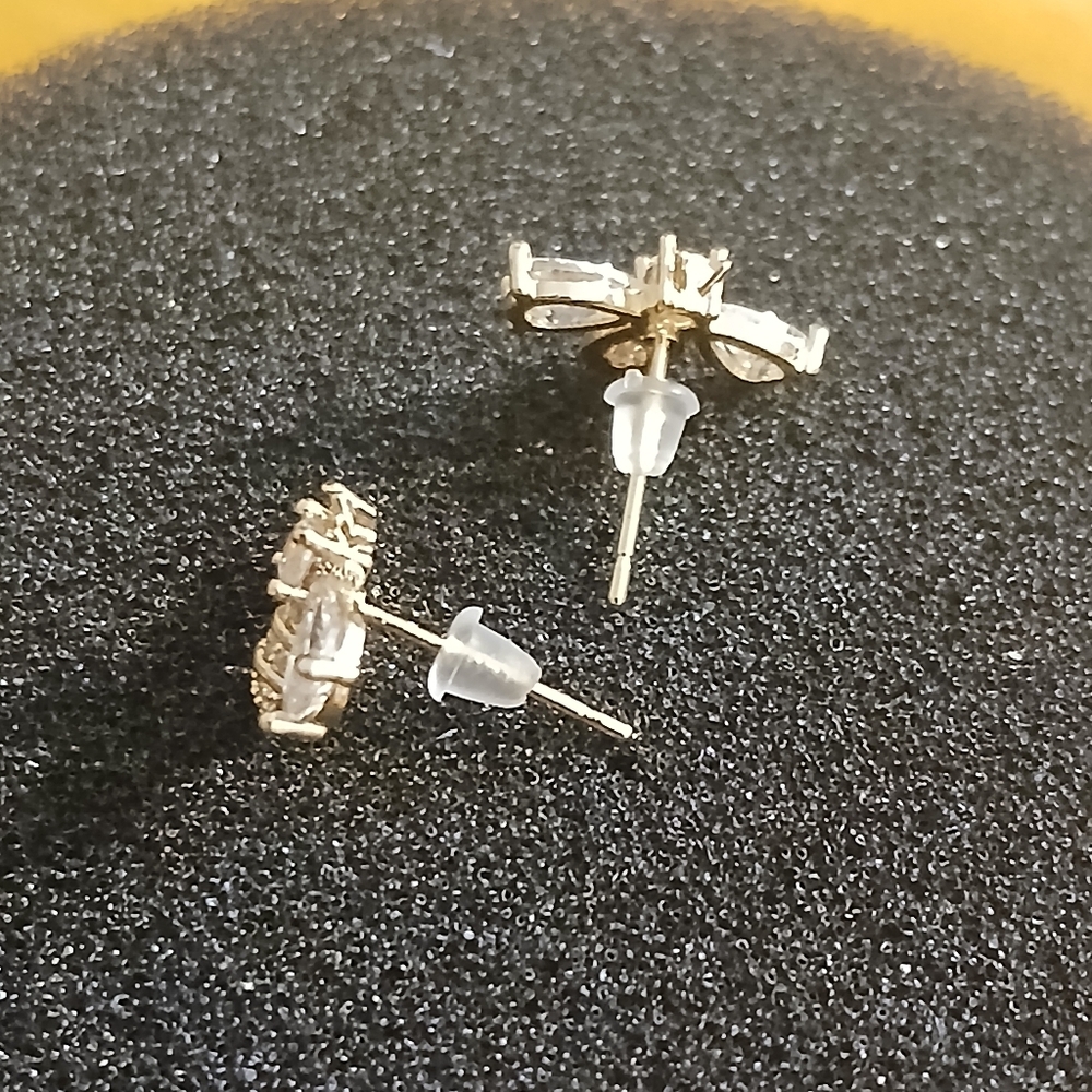 925 Silver Crystal Bee Zircon Earrings Stud Dangle Wedding Jewelry Women - Picture 5 of 6